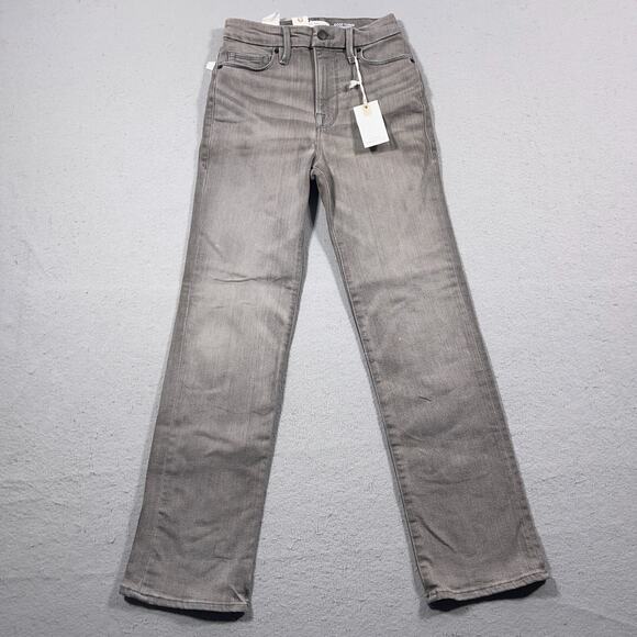 Good American Jeans Women 00/24 Good Curve Straight Gray Super High Rise 28" Ins - Picture 1 of 11